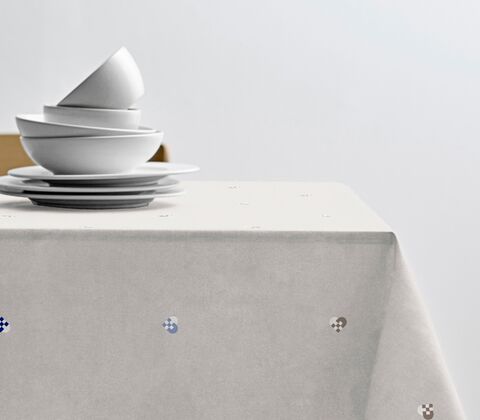 Södahl Christmas Hearts dug blå 140x270 cm