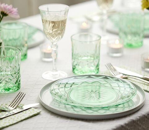 Lyngby Glas Sorrento tallerken 4 stk. grøn 21cm
