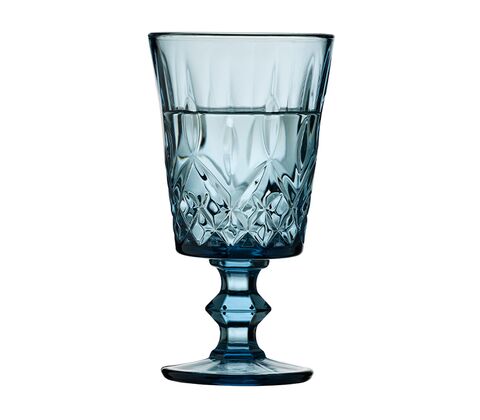 Lyngby Glas Sorrento vinglas blå 29 cl 4 stk.