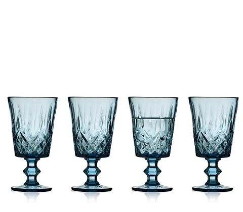 Lyngby Glas Sorrento vinglas blå 29 cl 4 stk.