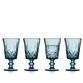 Lyngby Glas Sorrento vinglas blå 29 cl 4 stk.