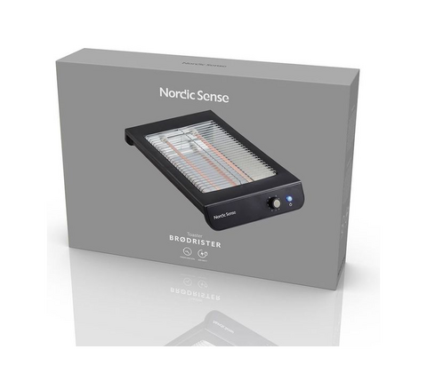 Nordic Sense flad brødrister sort 600 watt 