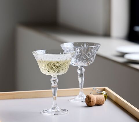 Lyngby Glas Melodia champagneskål 4 stk. 26 cl