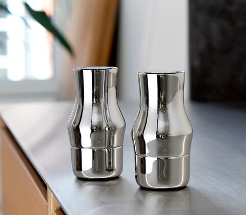 Gense Dorotea salt- og peberkværnsæt blankt stål H14 cm