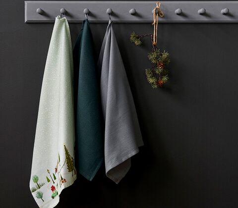 Södahl Bastian Diamond viskestykke forest green 50x70 cm