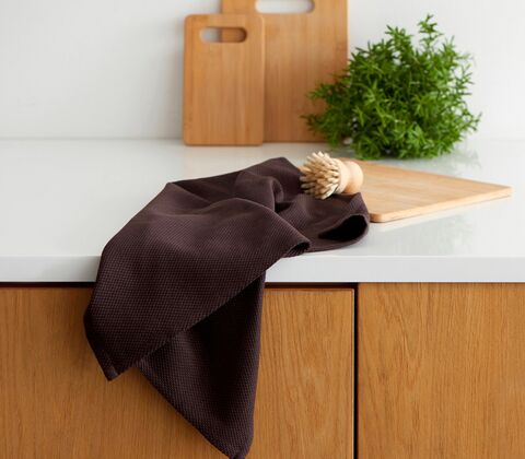 Södahl Bastian Diamond viskestykke coffee bean 50x70 cm