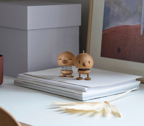 Hoptimist Bimble og Bumble figur egetræ H 7,5 cm 2 stk.
