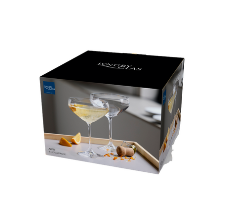 Lyngby Glas Juvel champagneskål 34 cl 4 stk