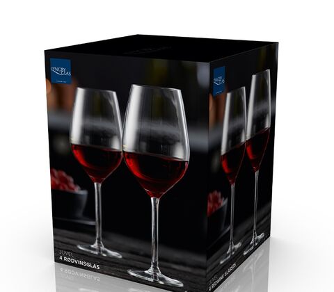 Lyngby Glas Juvel rødvinsglas 50 cl 4 stk.