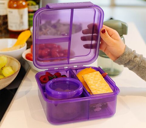 SNAXX madkasse med 3 rum 1,2 liter lilla