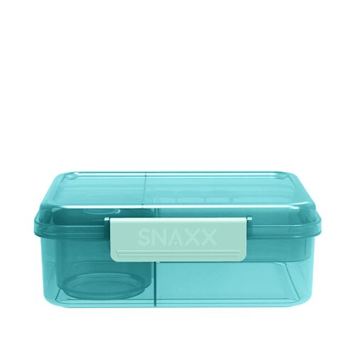 SNAXX madkasse med 3 rum 1,6 liter blå
