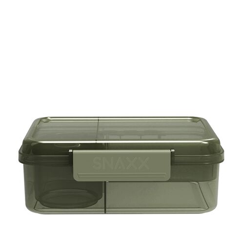 SNAXX madkasse med 3 rum 1,6 liter grøn
