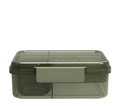 SNAXX madkasse med 3 rum 1,6 liter grøn