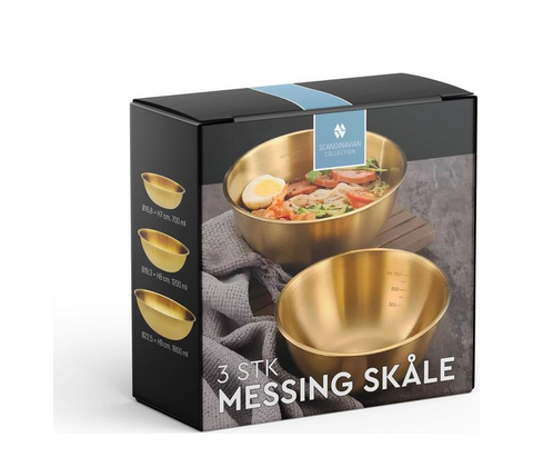 Scandinavian Collection messing skålsæt 3 stk. 