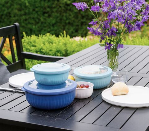 Scandinavian Collection Rillet skålesæt plast assorteret 4 stk