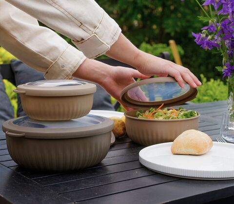 Scandinavian Collection Rillet skålesæt plast assorteret 4 stk
