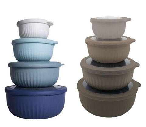 Scandinavian Collection Rillet skålesæt plast assorteret 4 stk
