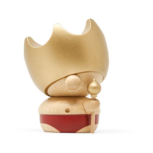 FableWood Kejserens nye klæder træfigur guld/rød H8 cm