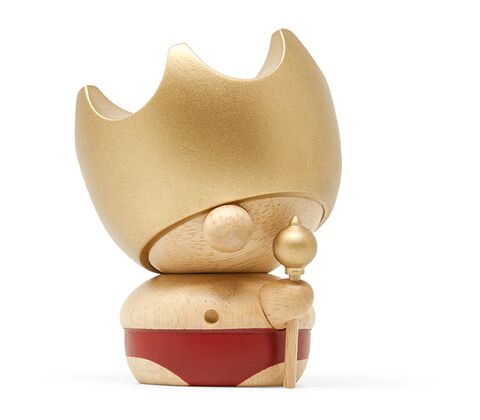 FableWood Kejserens nye klæder træfigur guld/rød H8 cm