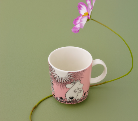 Moomin Arabia Kærlighed 30 års jubilæums krus lyserød 30 cl