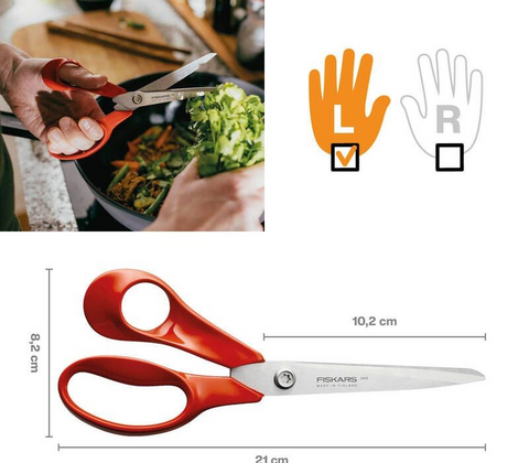 Fiskars Classic universalsaks venstrehåndet orange 21 cm