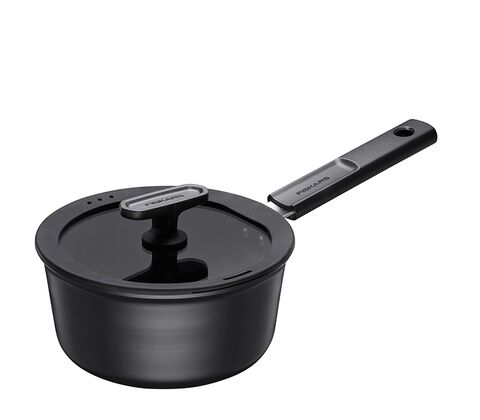 Fiskars Hard Face kasserolle sort 1,8 liter med låg