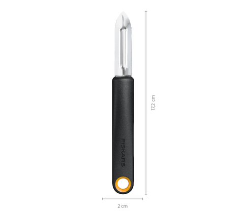 Fiskars Functional Form skrællekniv med fast blad sort