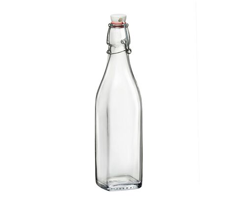 Bormioli saftflaske med patentprop firkantet 0,5 liter 