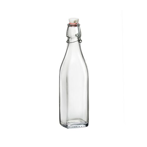 Bormioli saftflaske med patentprop firkantet 0,5 liter 