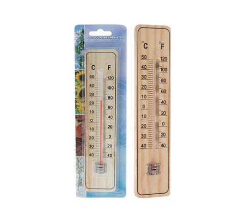 Termometer træ 22,5x5 cm