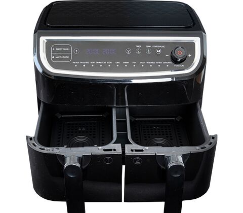 Gastronoma Low Fat dobbelt airfryer & dehydrator sort 9 liter 2400 watt - keramisk belægning