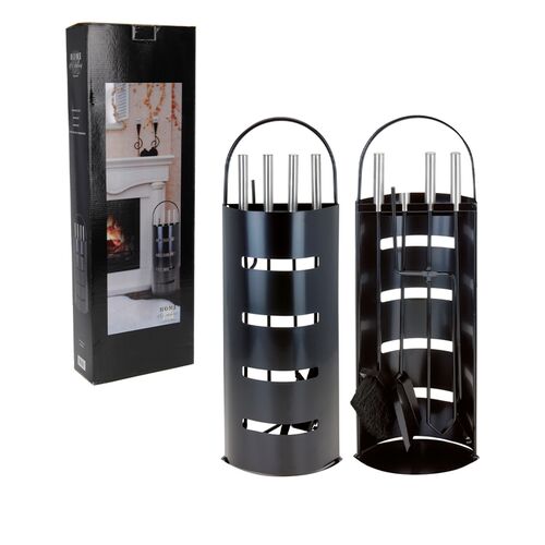 Pejsesæt sort stål – 5 dele