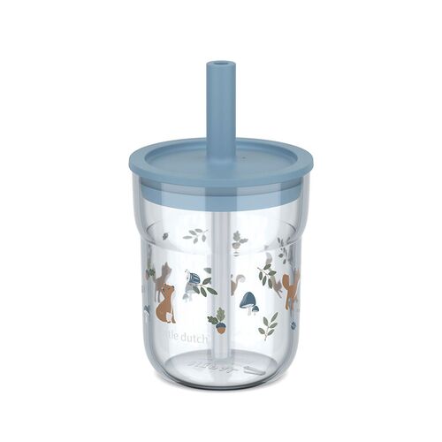Mepal Mio Forest Friends børneglas med sugerør blå 250 ml