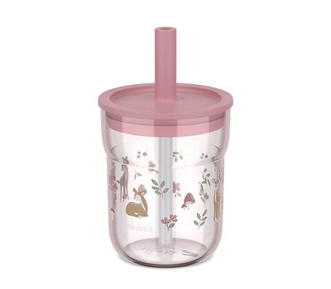 Mepal Mio Fairy Garden børneglas med sugerør rosa 250 ml