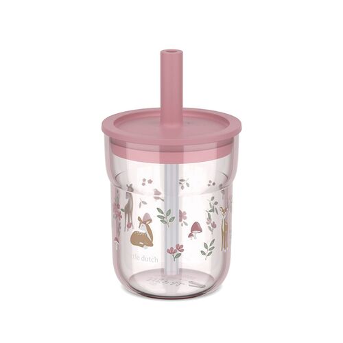 Mepal Mio Fairy Garden børneglas med sugerør rosa 250 ml