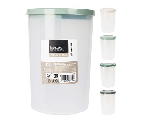 Opbevaringsboks rund med 3 rum og låg H 18 cm assorterede farver
