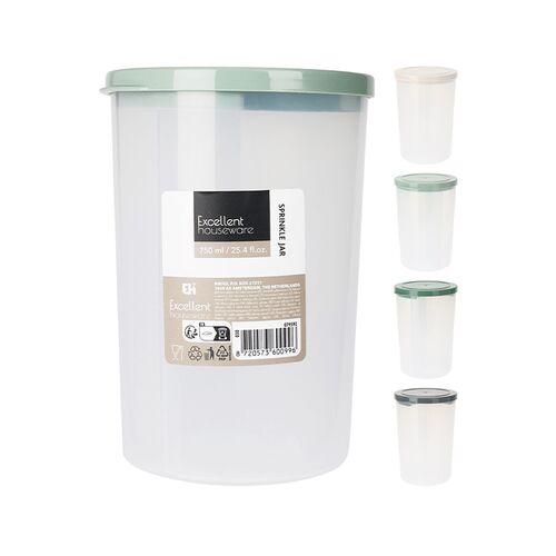 Opbevaringsboks rund med 3 rum og låg H 18 cm assorterede farver