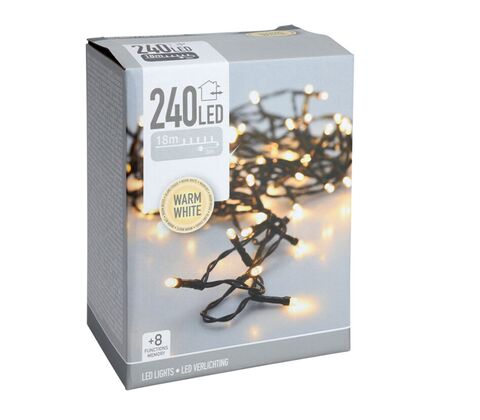 LED lyskæde ude & inde 18 meter 240 LED lys varm hvid