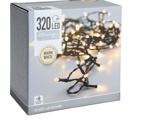 LED lyskæde ude & inde 24 meter 320 LED lys varm hvid