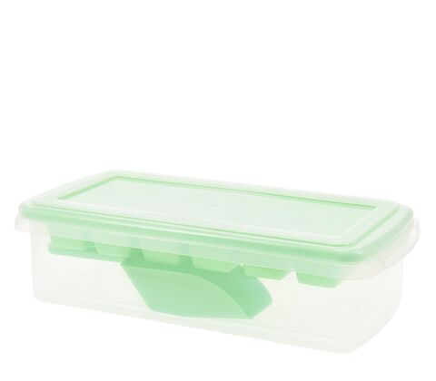 Isterningeboks med bakke og ske assorteret