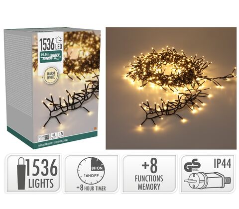Klynge lyskæde 1536 LED L 19,9 meter