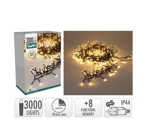 Klynge lyskæde 3000 LED L 39 meter