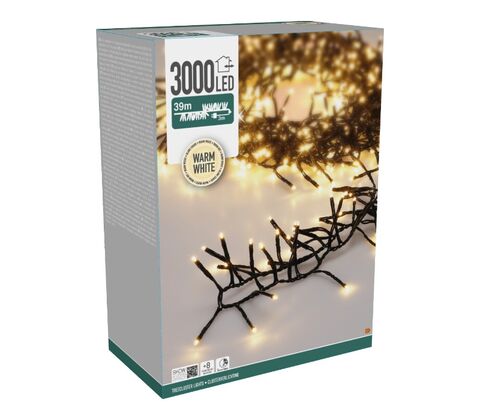 Klynge lyskæde 3000 LED L 39 meter