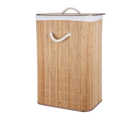 Vasketøjskurv foldbar bambus 40x30x60 cm
