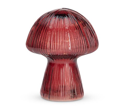 Svampe lampe med 10 LED lys bordeaux