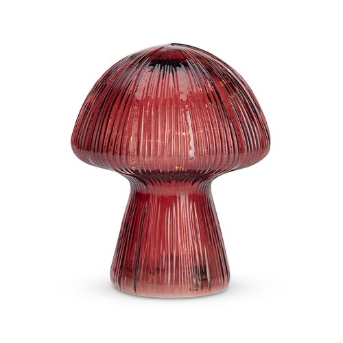 Svampe lampe med 10 LED lys bordeaux