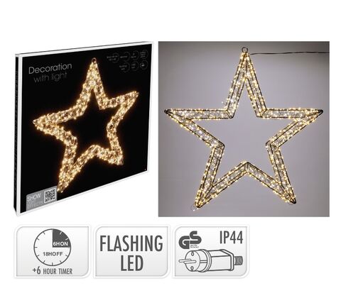 Lysstjerne med 1200 LED 56 x 56 cm 
